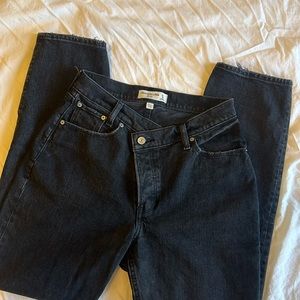 Abercrombie & Fitch Curve Love High Rise Dad Jean Black Size 27